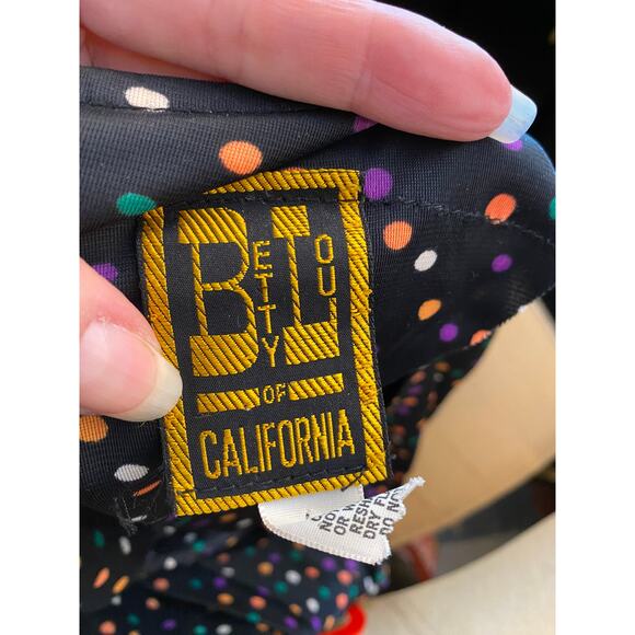 1970s maxi dress, rainbow polka dots, betty lou, 70s does 30s, 1930s style dress - Picture 10 of 10